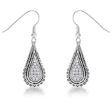.45 Ct Tear Drop Rhodium Earrings with CZ - JGI - Flyclothing LLC