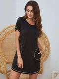 Round Neck Short Sleeve Lounge Dress - Trendsi - Flyclothing LLC