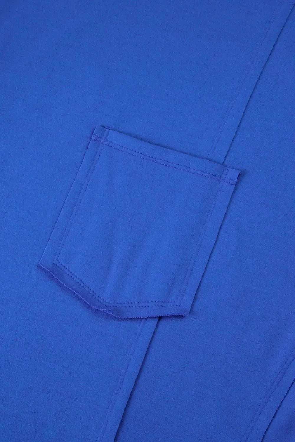 Patched Pocket Exposed Seam Oversize T-shirt - Trendsi - Flyclothing LLC