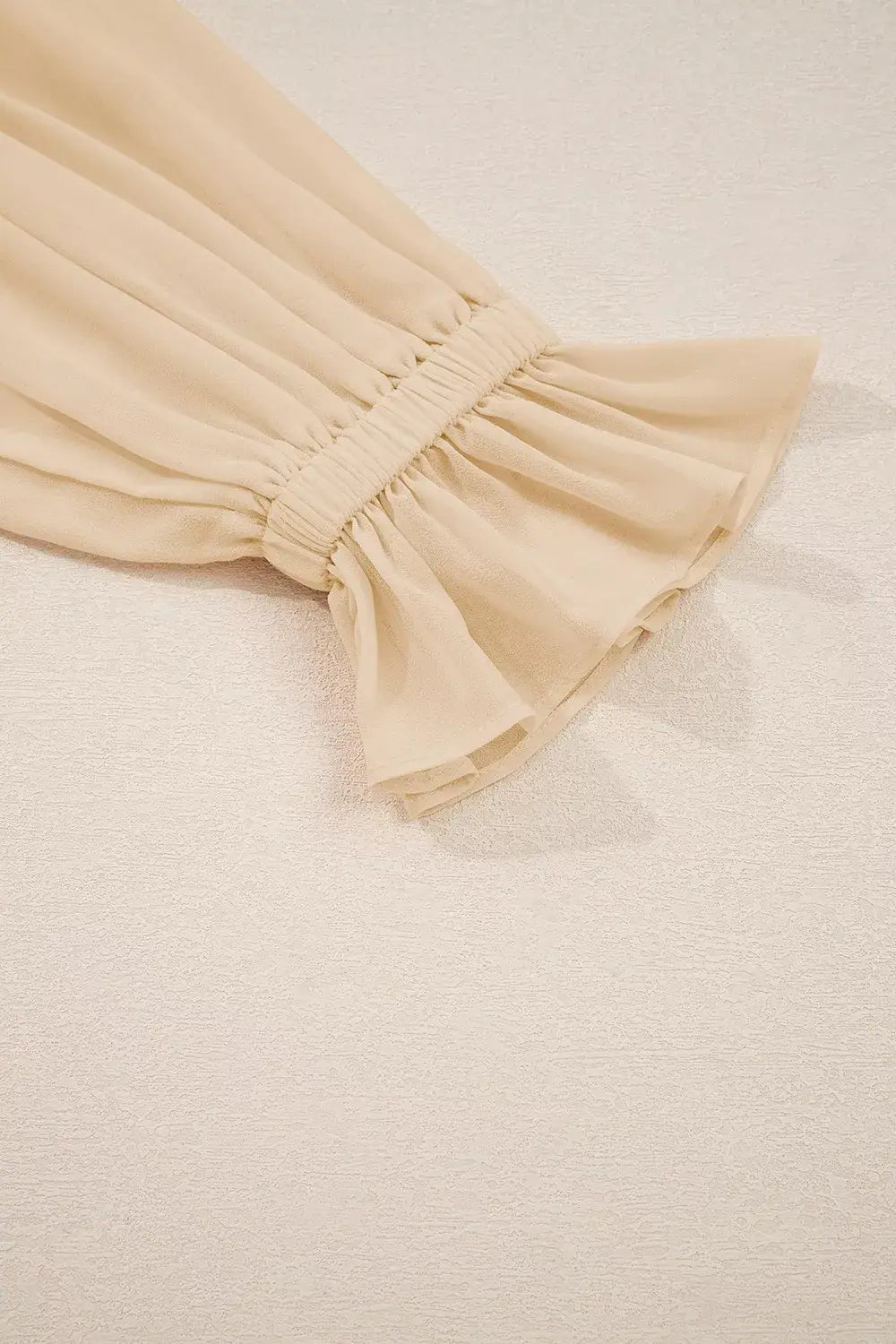 Round Neck Ruffle Sleeve Blouse - Trendsi - Flyclothing LLC
