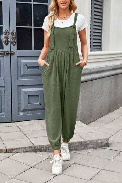 Lovelet Knotted Strap Overalls with Pockets - Trendsi - Flyclothing LLC