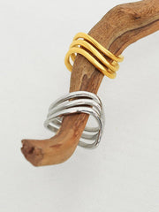 Titanium Steel Three-Layered Ring - Trendsi