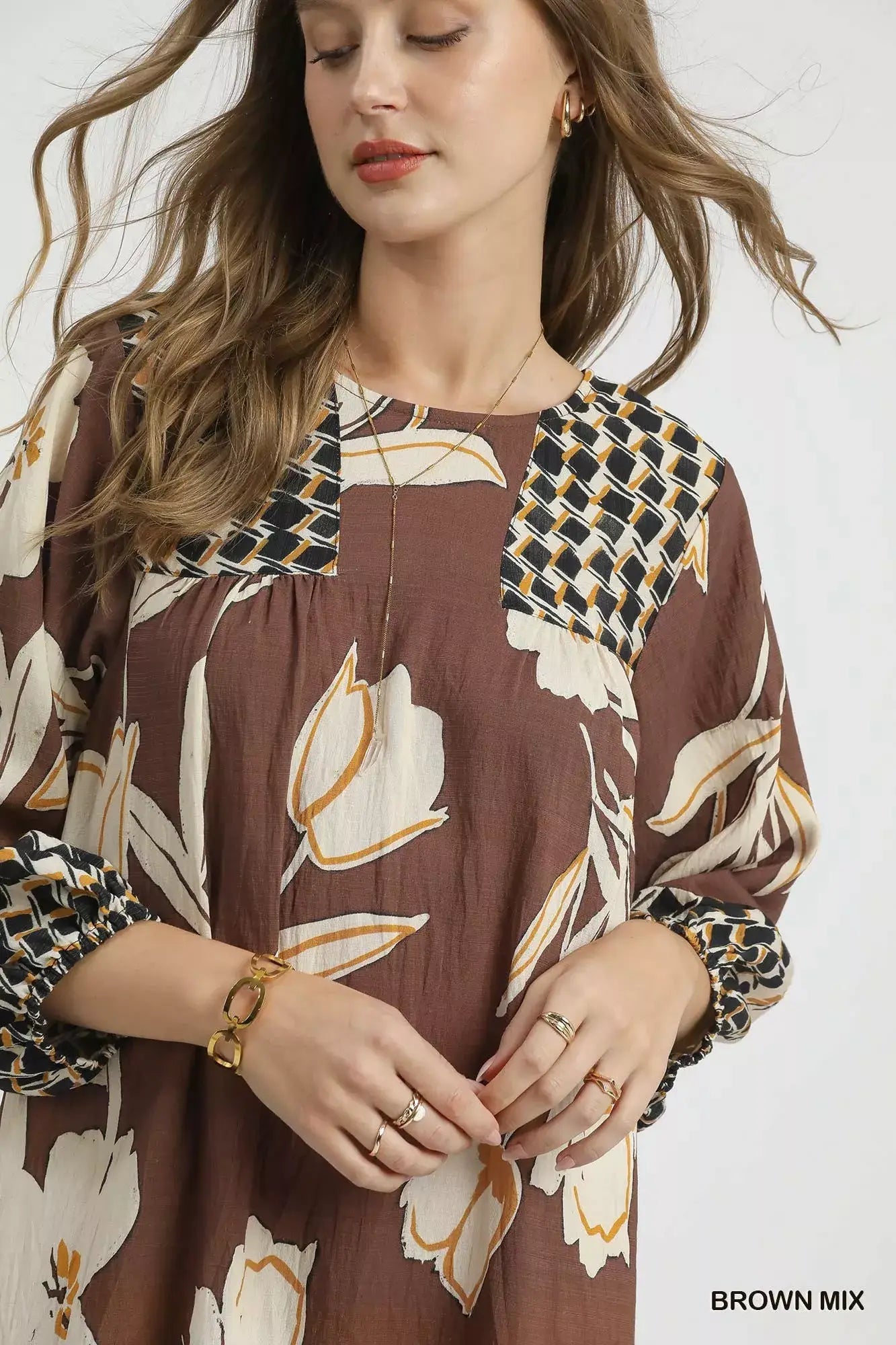 Umgee Floral High-Low Babydoll Dress - Trendsi - Flyclothing LLC