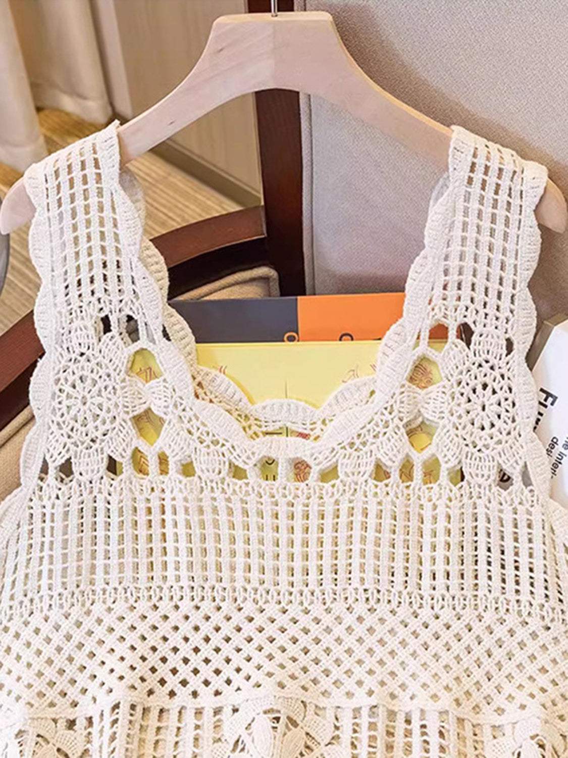Openwork Scoop Neck Tank - Trendsi - Flyclothing LLC
