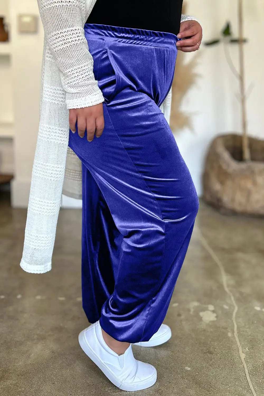 Pocketed Elastic Waist Joggers - Trendsi - Flyclothing LLC