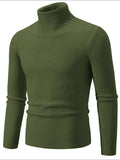 Men's Turtleneck Long Sleeve Ribbed Sweater - Trendsi - Flyclothing LLC
