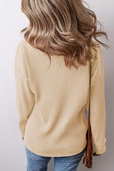 Pocketed Round Neck Long Sleeve Top - Trendsi - Flyclothing LLC