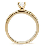 S44610 - High-Polished 925 Sterling Silver Ring with AAA Grade CZ in Clear - Alamode - Flyclothing LLC