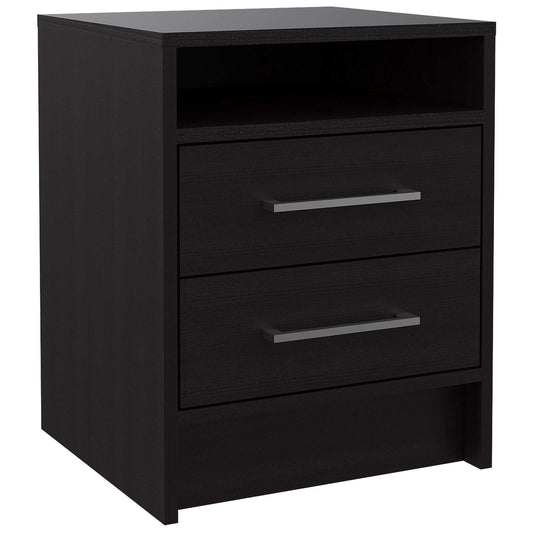 Light and Dark Oak Two Drawer Nightstand - Homeroots - Flyclothing LLC