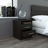 Light and Dark Oak Two Drawer Nightstand - Homeroots - Flyclothing LLC