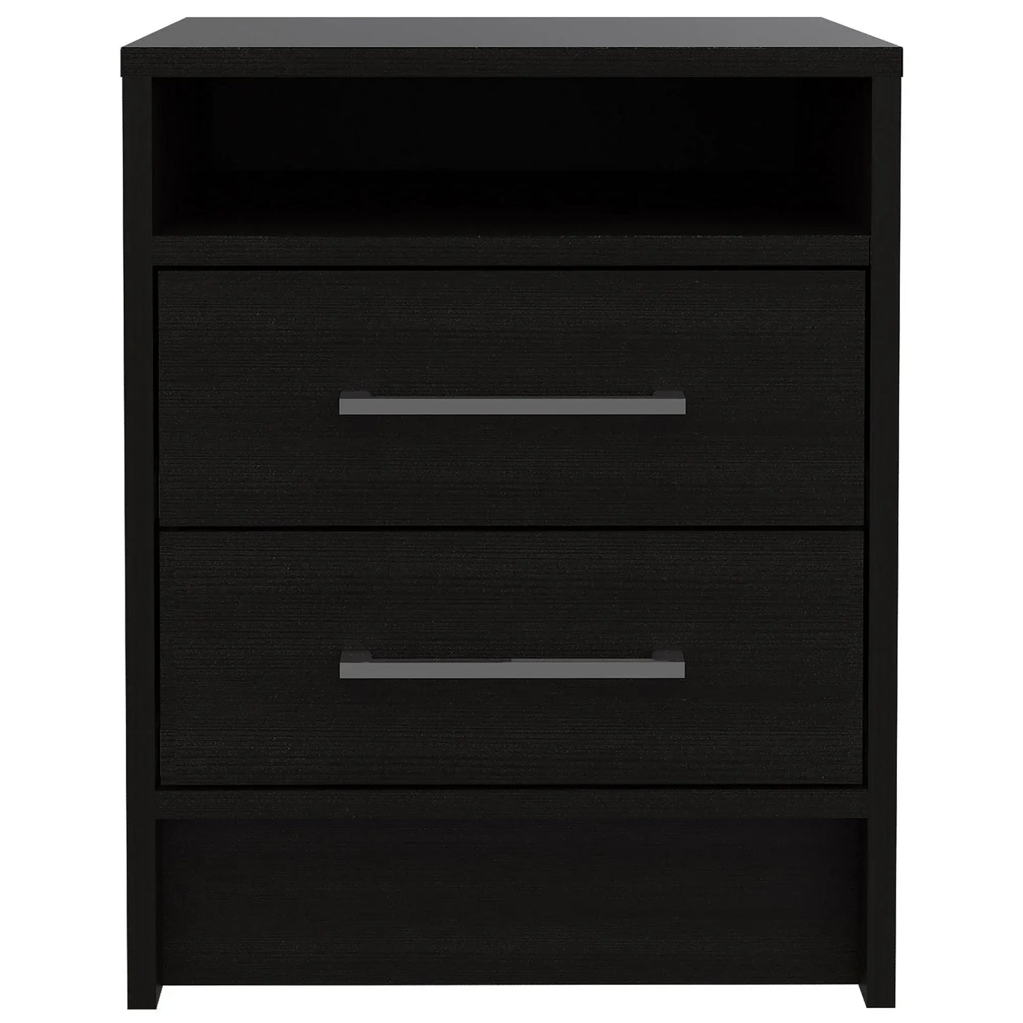 Light and Dark Oak Two Drawer Nightstand - Homeroots - Flyclothing LLC