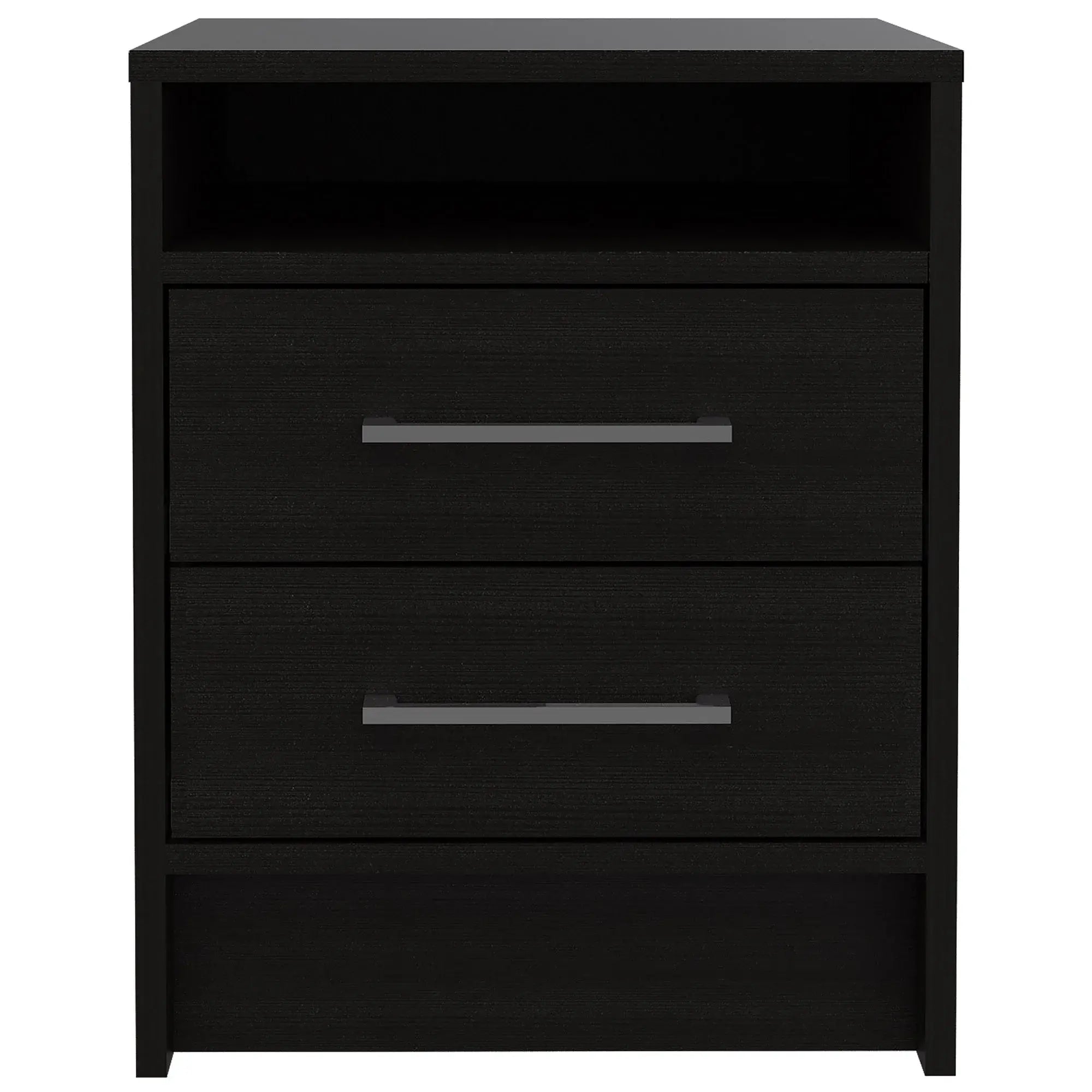Light and Dark Oak Two Drawer Nightstand - Homeroots - Flyclothing LLC