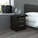 Light and Dark Oak Two Drawer Nightstand - Homeroots - Flyclothing LLC