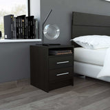 Light and Dark Oak Two Drawer Nightstand - Homeroots - Flyclothing LLC