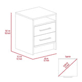 Light and Dark Oak Two Drawer Nightstand - Homeroots - Flyclothing LLC