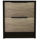 Black Open Compartment Two Drawer Nightstand - Homeroots