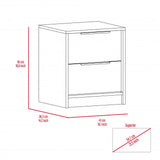 Black Open Compartment Two Drawer Nightstand - Homeroots - Flyclothing LLC