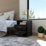 Brown Open Compartment Two Drawer Nightstand - Homeroots - Flyclothing LLC