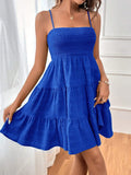 Smocked Tiered Sleeveless Mini Dress - Trendsi