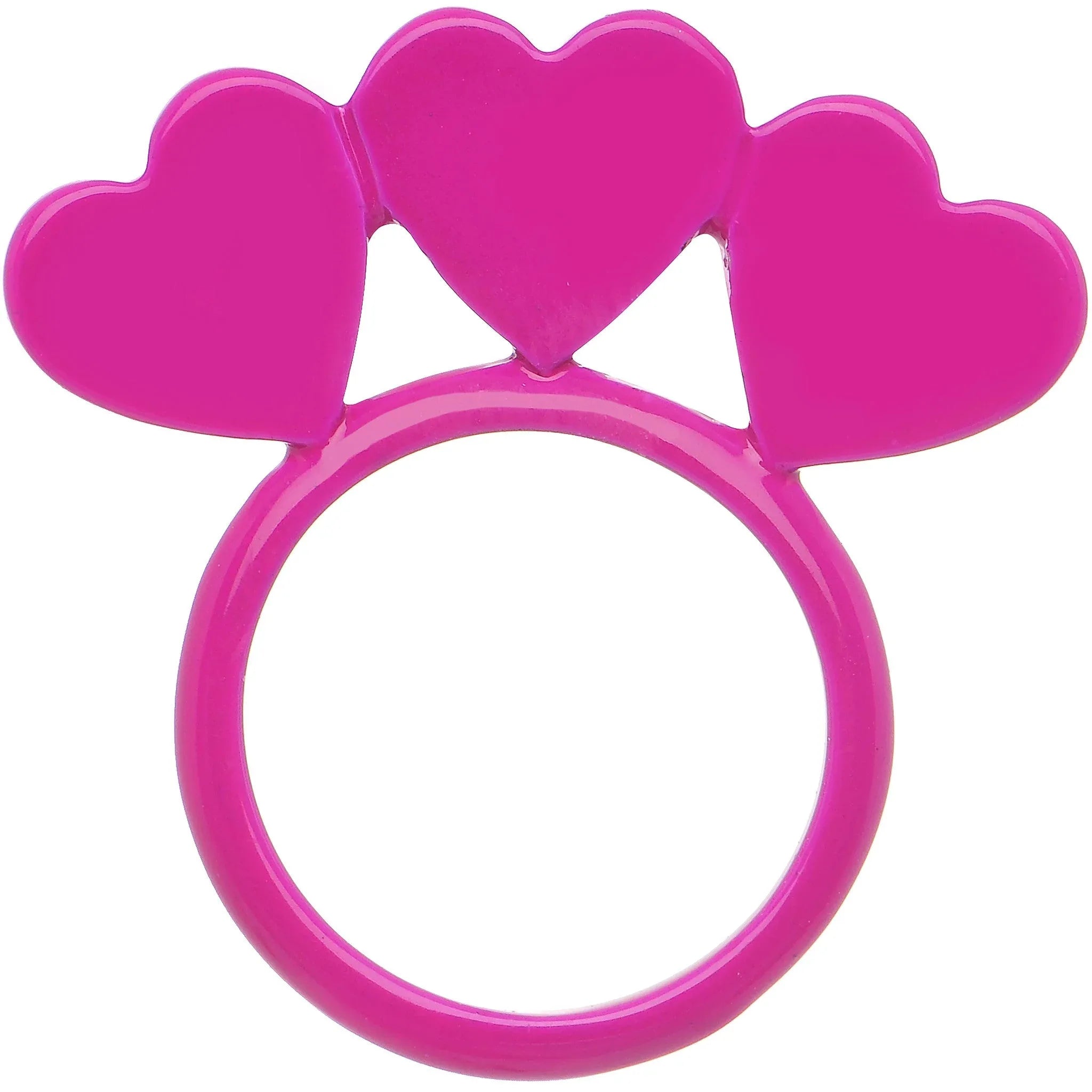Size 6 Pink Neon Sweet Hearts Enamel Ring - BodyCandy - Flyclothing LLC