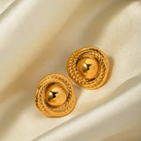 Twisted Rope Circle Stud Earrings - Trendsi - Flyclothing LLC