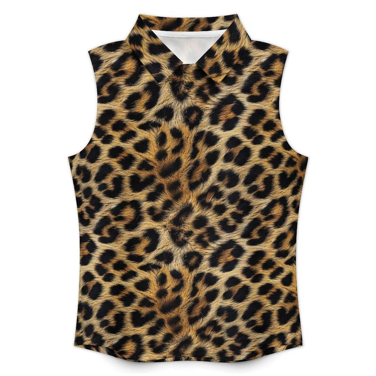 Baha Ranch Leopard Print Sleeveless Polo Top - Baha Ranch Western Wear - Flyclothing LLC