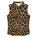 Baha Ranch Leopard Print Sleeveless Polo Top - Baha Ranch Western Wear - Flyclothing LLC