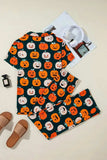 Pumpkin Printed Short Sleeve Top and Pants Lounge Set - Trendsi - Flyclothing LLC