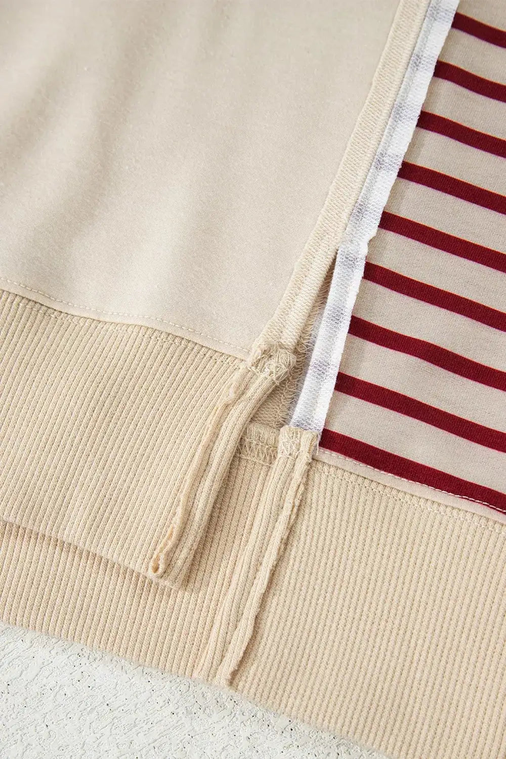 Slit Striped Long Sleeve Sweatshirt - Trendsi - Flyclothing LLC