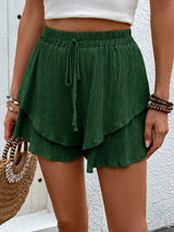 Tied Layered High Waist Shorts - Trendsi - Flyclothing LLC