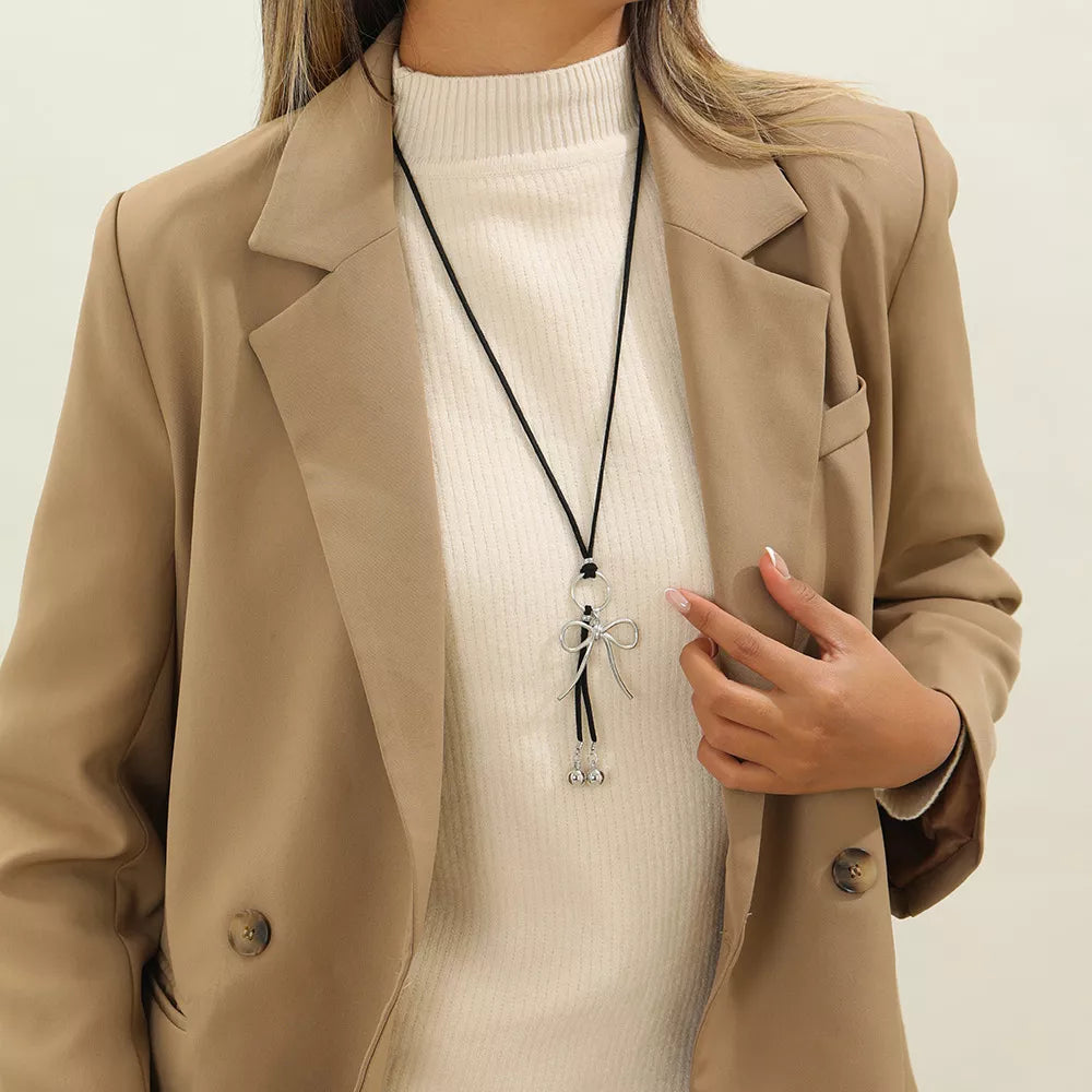 Elegant Bow Pendant Necklace - Trendsi - Flyclothing LLC