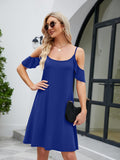 Ruffled Scoop Neck Mini Dress - Trendsi