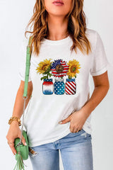 Graphic Round Neck Short Sleeve T-Shirt - Trendsi - Flyclothing LLC