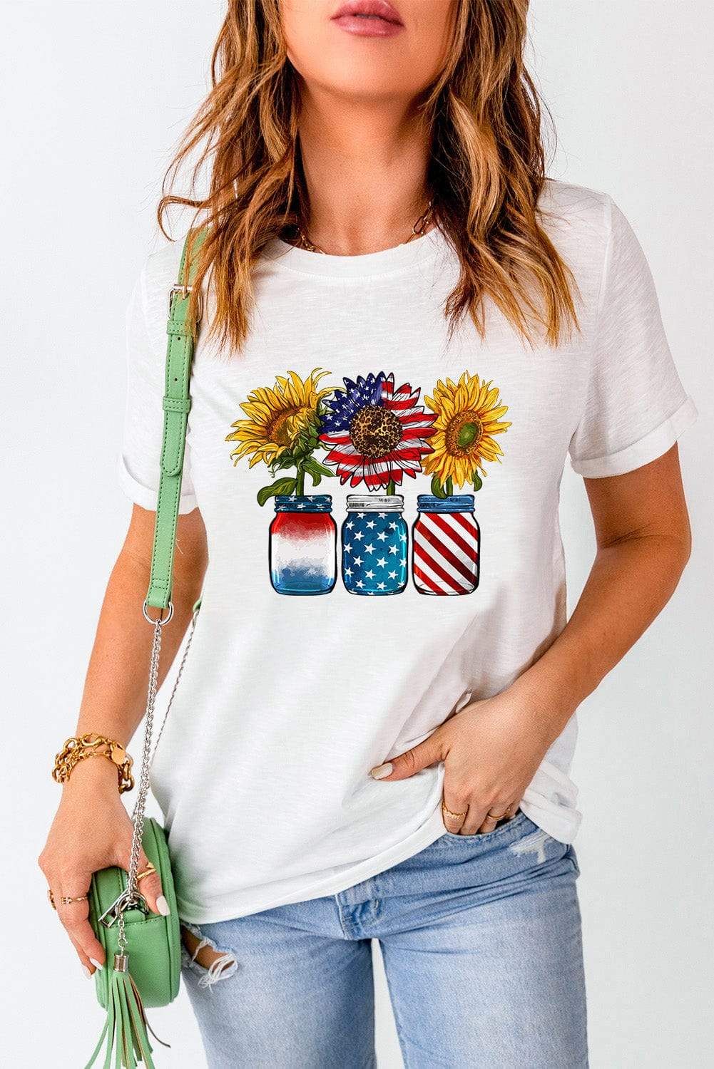 Graphic Round Neck Short Sleeve T-Shirt - Trendsi - Flyclothing LLC