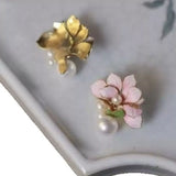 Flower Pearl Stud Earrings - Trendsi - Flyclothing LLC