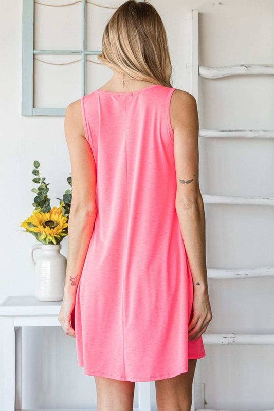 Heimish Full Size V-Neck Mini Tank Dress with Pockets - Trendsi - Flyclothing LLC