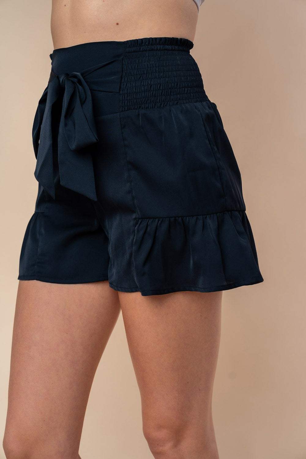 White Birch Full Size High Waisted Smocked Shorts - Trendsi - Flyclothing LLC