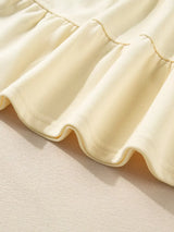 Double Tiered Ruffle Hem Long Sleeve Loose Mini Dress - Trendsi - Flyclothing LLC