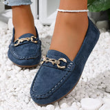Comfortable Flat Loafers with Decorative Buckle - Trendsi - Flyclothing LLC