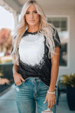 Tie-Dye Round Neck Short Sleeve T-Shirt - Trendsi - Flyclothing LLC