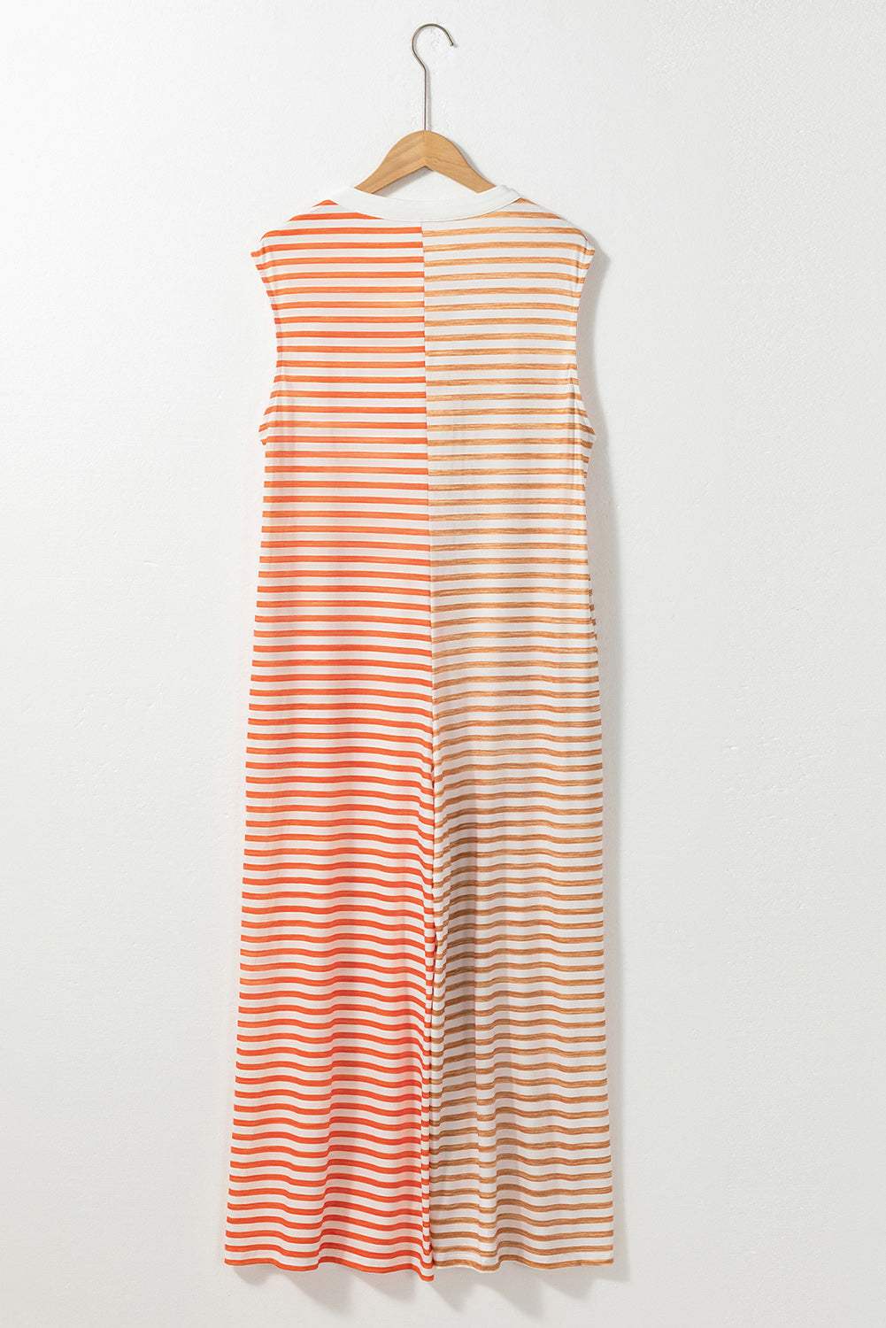 Striped Round Neck Sleeveless Jumpsuit - Trendsi - Flyclothing LLC