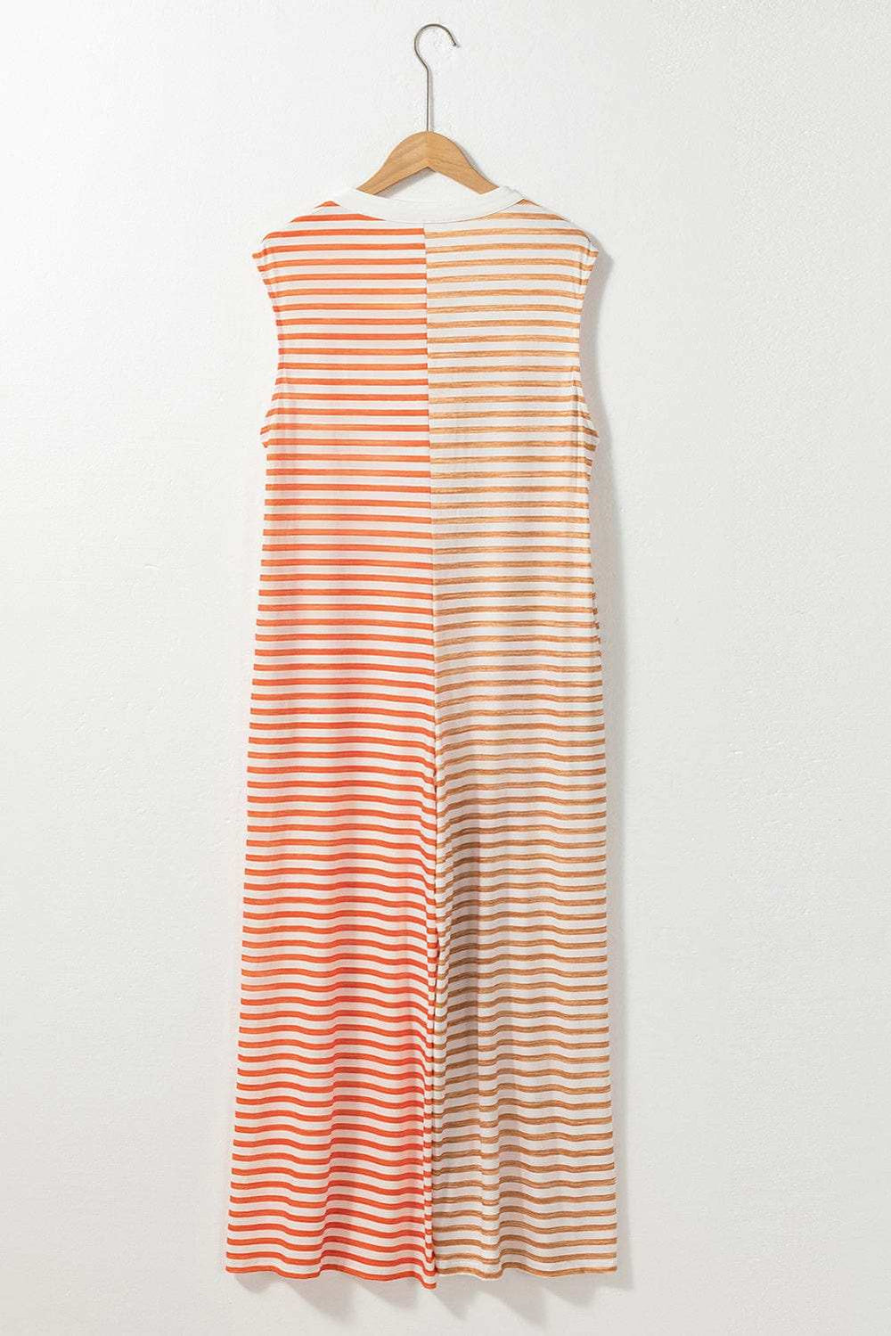 Striped Round Neck Sleeveless Jumpsuit - Trendsi - Flyclothing LLC