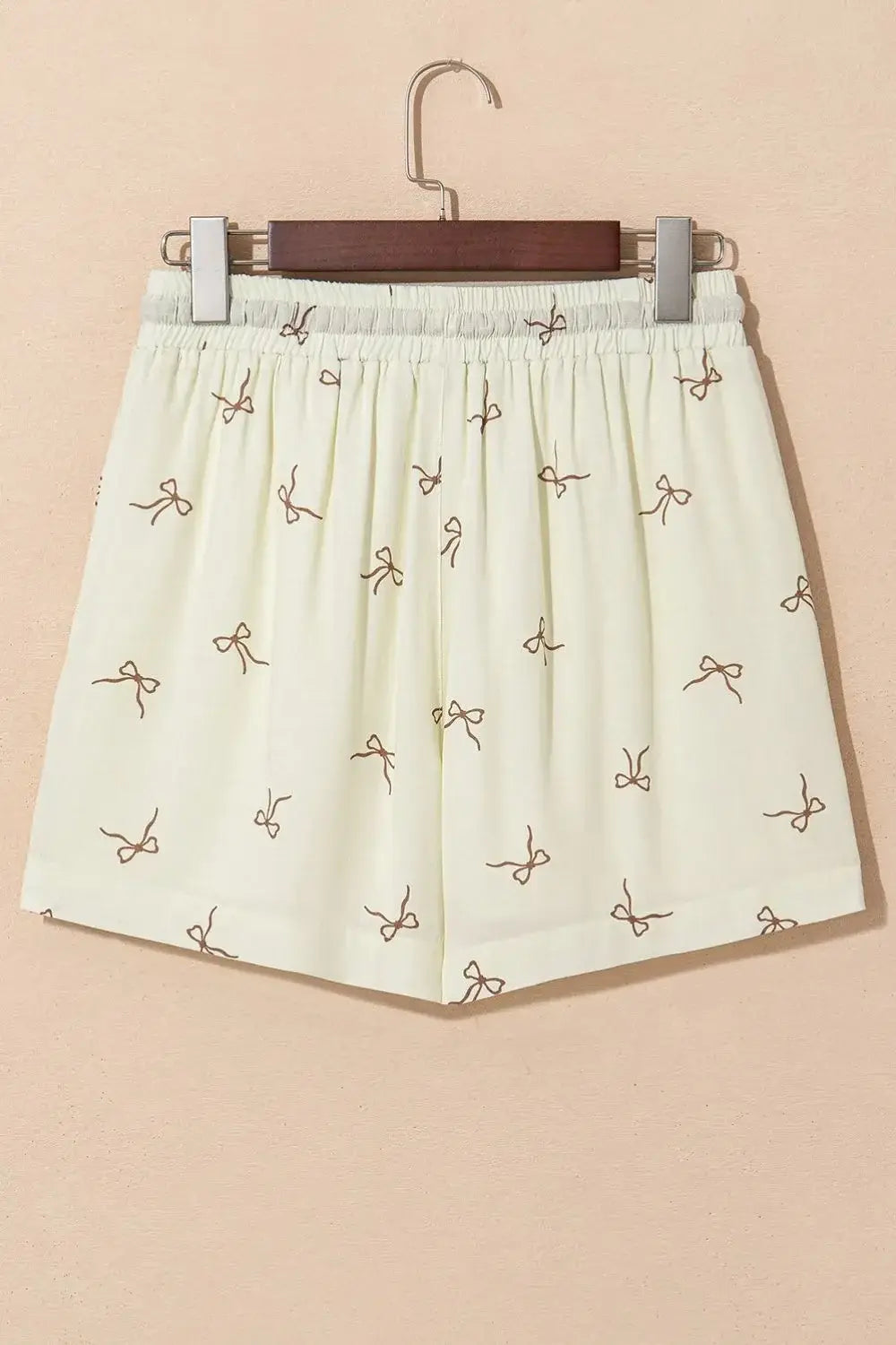 Bow Print Lace Drawstring Casual Shorts - Trendsi - Flyclothing LLC