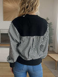 Striped Button Down Long Sleeve Cardigan - Trendsi - Flyclothing LLC