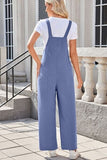 Lovelet Square Neck Wide Strap Overalls with Pockets - Trendsi
