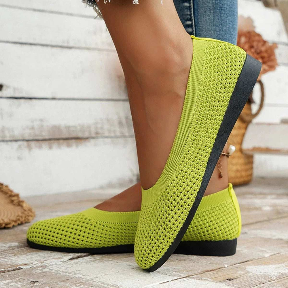 Solid Color Mesh Flat Slip-Ons - Trendsi - Flyclothing LLC