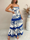 Printed Square Neck Maxi Cami Dress - Trendsi