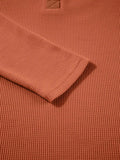 Long Sleeve Thermal Knit Polo Top - Trendsi - Flyclothing LLC