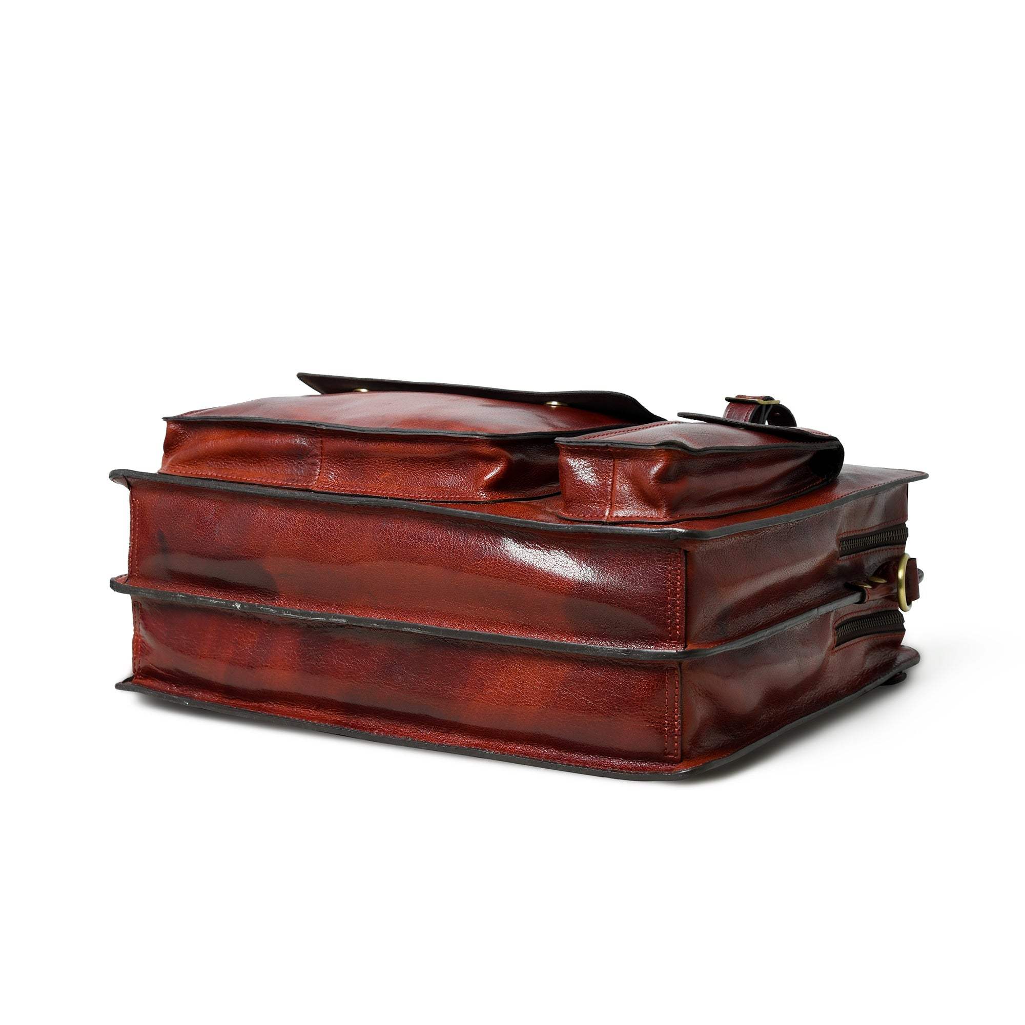 Tuscany Italian Leather Briefcase, Tan - Classy Leather Bags - Flyclothing LLC