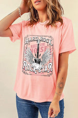 Graphic Round Neck Short Sleeve T-Shirt - Trendsi - Flyclothing LLC